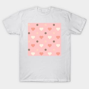 Cute Pink Love Pattern Seamless Doodle T-Shirt